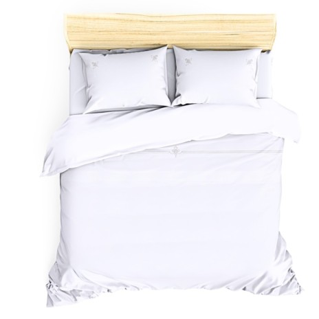 Lenjerie de pat Cotton Box din bumbac mercerizat, 6 piese, albă, cu broderii discrete și elegante