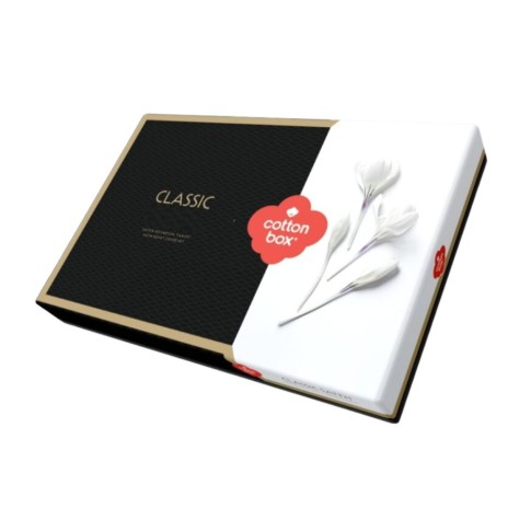 Lenjerie de pat Cotton Box din bumbac mercerizat 100% akfil, 6 piese, albă, cu broderii fine și elegante