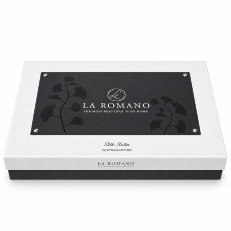 Lenjerie de pat Poseidon alb La Romano din bumbac egiptean jacquard, cu motive paisley ton pe ton si fete de perna cu chenare decorative