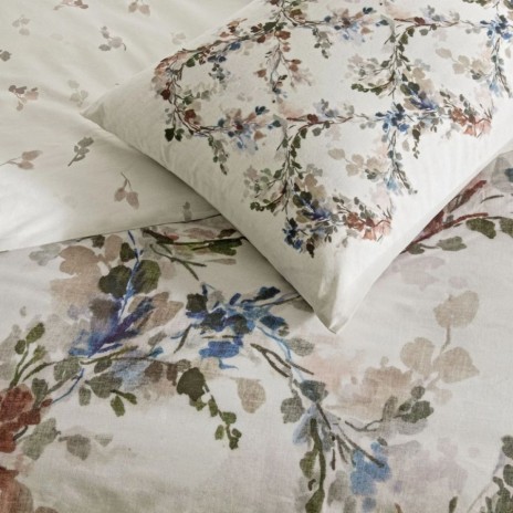 Lenjerie de pat dublu bumbac 100% ranforce TAC Dalila cu imrpimeu floral pastelat