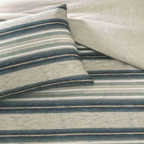 Lenjerie de pat TAC Nores din bumbac 100% ranforce cu cearșaf cu elastic și imprimeu geometric modern