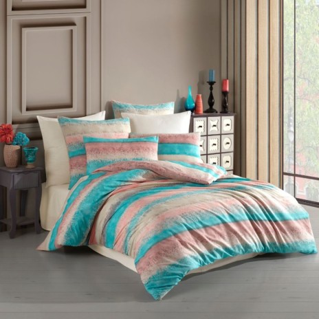 Lenjerie de pat dublu bumbac 100% ranforce, Nazenin Home, Belissima