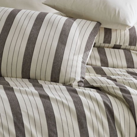Lenjerie de pat dublu bumbac 100% ranforce, Nazenin Home, Natural Antracit