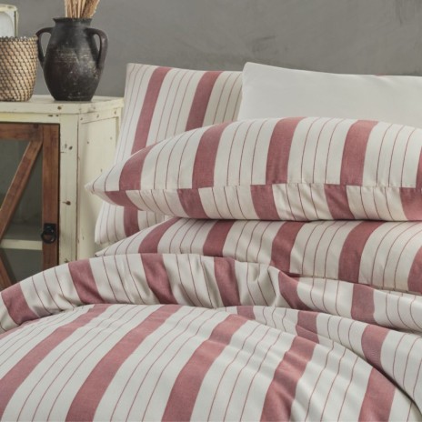 Lenjerie de pat dublu bumbac 100% ranforce, Nazenin Home, Natural Rose