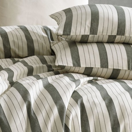 Lenjerie de pat dublu bumbac 100% ranforce, Nazenin Home, Natural Verde