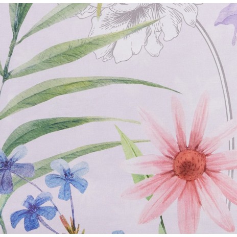Lenjerie de pat TAC Ranforce Adriel Lila din bumbac 100%, design floral elegant pentru saltele de 160x200 cm