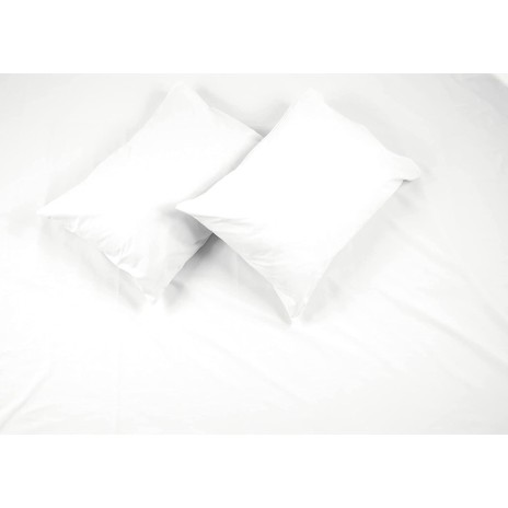 Lenjerie de pat albă din bumbac 100% ranforce, design minimalist, marca Tac.