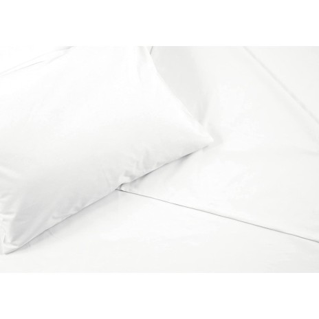 Lenjerie de pat albă din bumbac 100% ranforce, design minimalist, marca Tac.