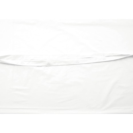 Lenjerie de pat albă din bumbac 100% ranforce, design minimalist, marca Tac.