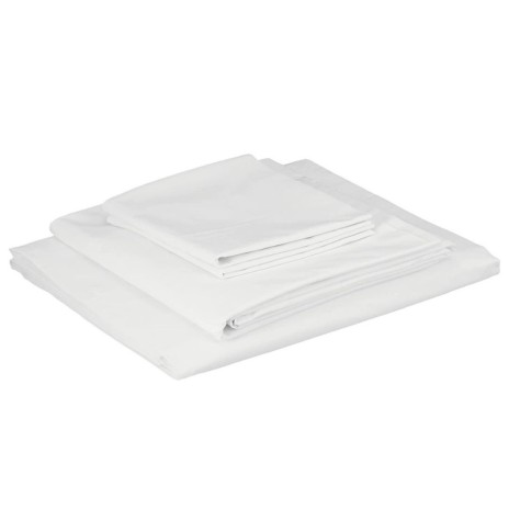 Lenjerie de pat albă din bumbac 100% ranforce, design minimalist, marca Tac.