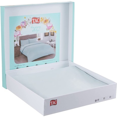 Lenjerie de pat dublu bumbac 100% ranforce mint deschis - Tac Basic