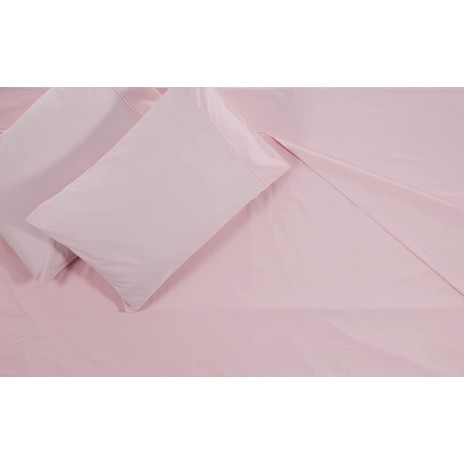 Lenjerie de pat dublu din bumbac 100% ranforce TAC Basic Pink în nuanțe de roz pal, delicată și liniștitoare