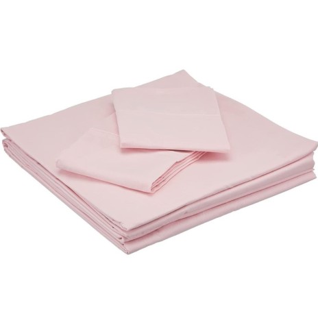 Lenjerie de pat dublu din bumbac 100% ranforce TAC Basic Pink în nuanțe de roz pal, delicată și liniștitoare