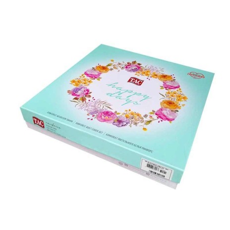 Lenjerie de pat dublu bumbac 100% Ranforce Bellarose cu design floral delicat în nuanțe de roz și verde pe fundal alb