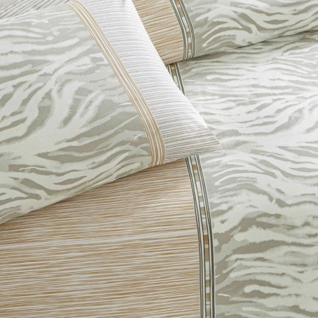 Lenjerie pat bumbac ranforce TAC Croin Vizon cu imprimeu abstract elegant