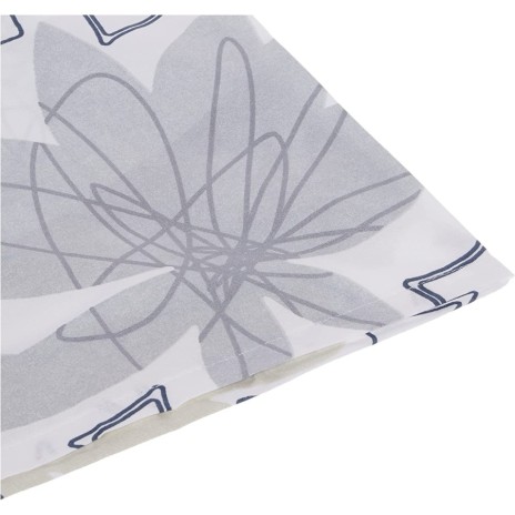 Lenjerie de pat model floral alb-negru pe fundal alb, pat dublu, din bumbac 100% ranforce, Tac Jamie