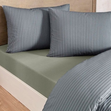 Lenjerie pat bumbac ranforce TAC Marwen linii gri 200x220