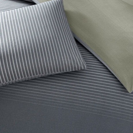 Lenjerie pat bumbac ranforce TAC Marwen linii gri 200x220