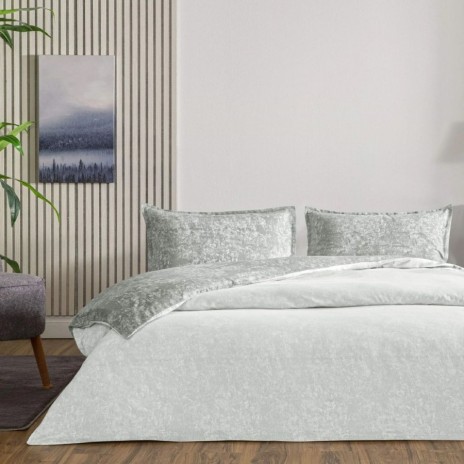 Lenjerie de pat dublu bumbac 100% ranforce TAC Shimmer gri 2 fete