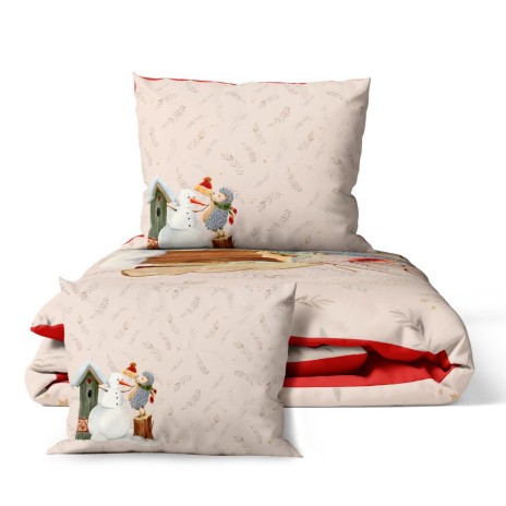 Lenjerie de pat dublu Craciun 3D, bumbac 100% ranforce, Fairy
