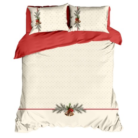 Lenjerie de pat dublu Craciun 3D, bumbac 100% ranforce, Holly