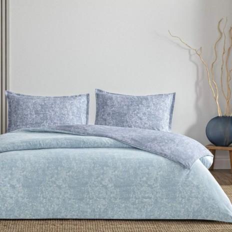 lenjerie pat dublu tac cu 2 fete shimmer albastru ranforce