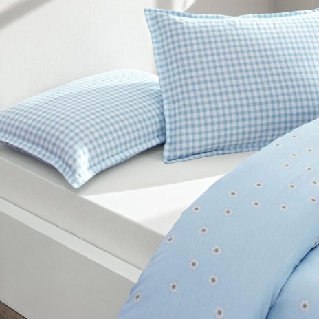 lenjerie pat dublu bumbac ranforce tac dorian albastru