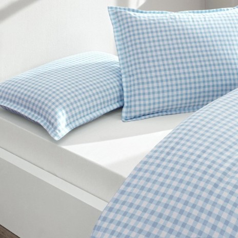 lenjerie pat dublu bumbac ranforce tac dorian albastru