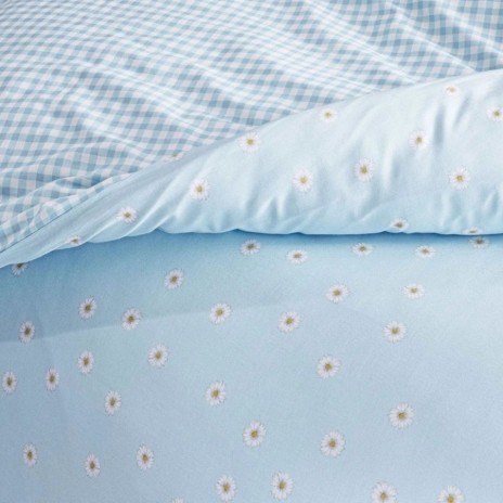 lenjerie pat dublu bumbac ranforce tac dorian albastru