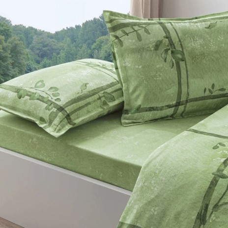 lenjerie de pat TAC Reborn Nerel Verde cu elastic