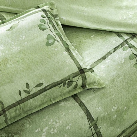 lenjerie de pat TAC Reborn Nerel Verde cu elastic