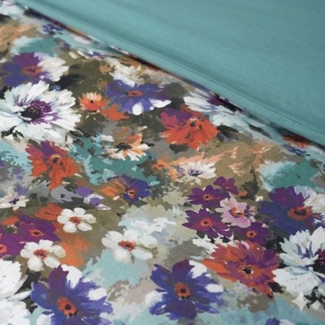 Lenjerie de pat dublu cu elastic Floral Daydream Cotton Pro Pucioasa bumbac ranforce premium model floral colorat