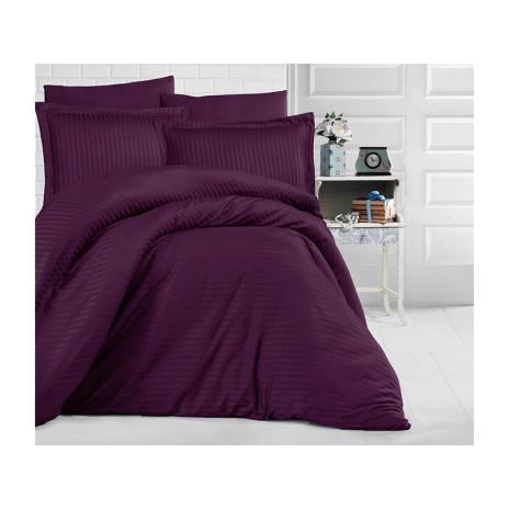 Lenjerie de pat mov din damasc pentru hoteluri, set de 4 piese