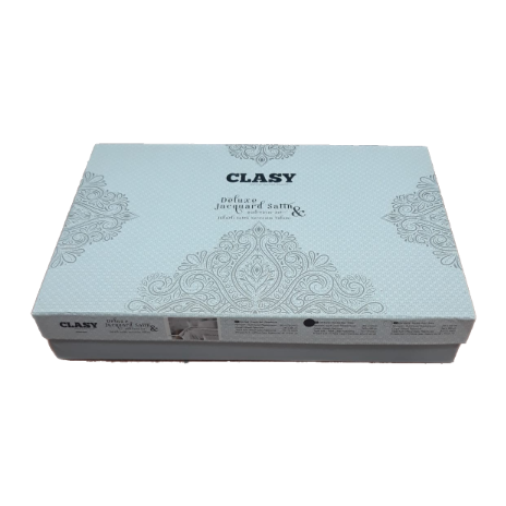 Lenjerie de pat de lux jacquard satin gri cu model elegant Clasy