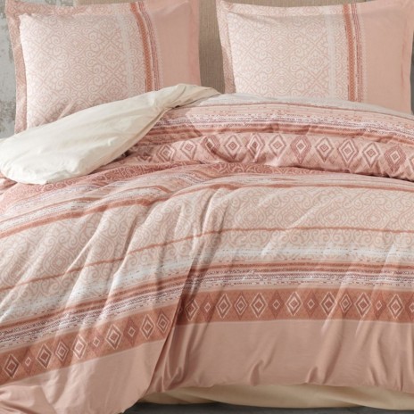 Lenjerie pat dublu bumbac 100% ranforce Latrina cu forme geometrice