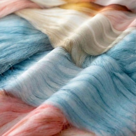 Lenjerie de pat dublu din finet cu model patchwork pastel modern