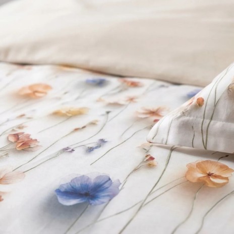 Lenjerie de pat dublu Morning Blossom Cotton Pro Pucioasa bumbac ranforce premium model flori colorate