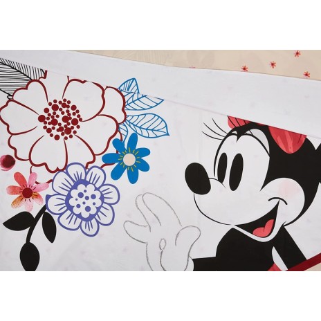 Lenjerie de pat dublu Tac Disney Minnie & Mickey Watercolor