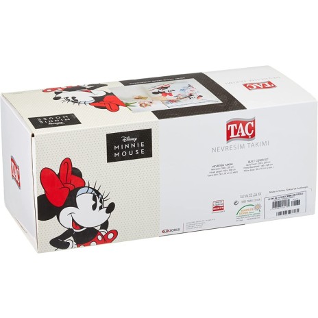 Lenjerie de pat dublu Tac Disney Minnie & Mickey Watercolor