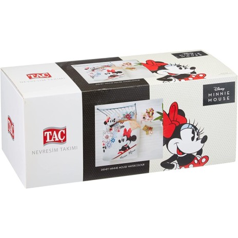 Lenjerie de pat dublu Tac Disney Minnie & Mickey Watercolor