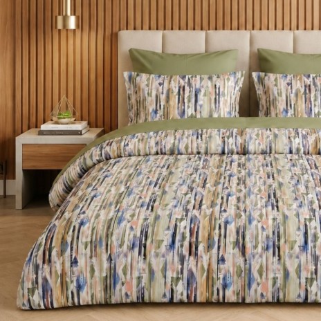 lenjerie de pat dublu Urban Tribe Verde Cotton Pro Pucioasa bumbac ranforce premium cearceaf 240x250 model abstract modern