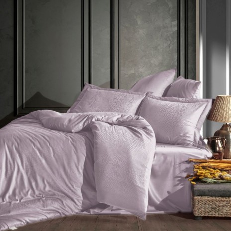 Lenjerie pat jacquard satin de lux Austin Lila Saheser Home cu model discret