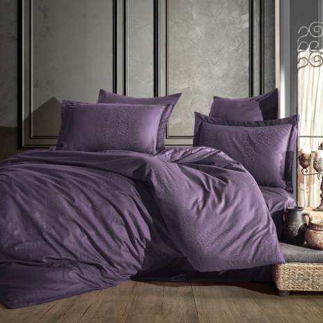 Lenjerie de pat jacquard satin de lux, Saheser, Austin Purple