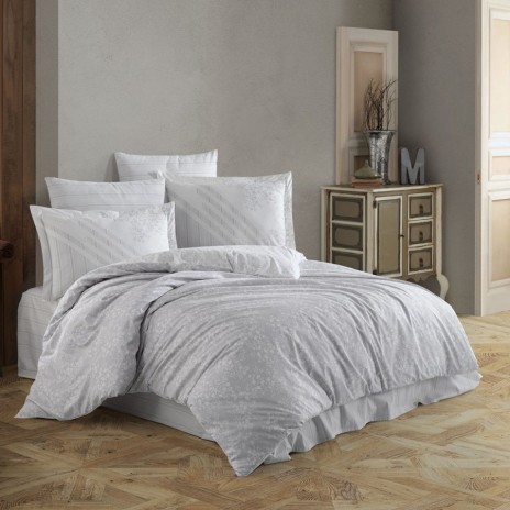 Lenjerie de pat cu modele elegante gri, Romance Grey, set de 4 piese