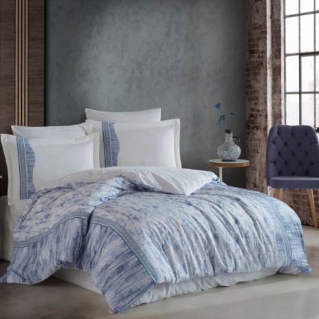 Lenjerie de pat poplin percale, Hobby Home, Ventura Blue