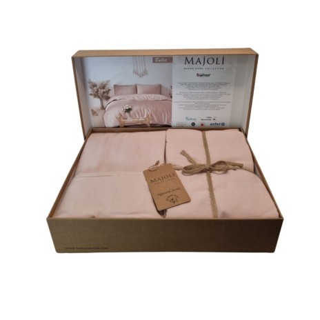 Lenjerie de pat poplin prespălat, Majoli Bahar, Natural Ballet Roz