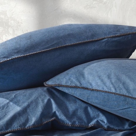Lenjerie de pat poplin prespălat, Nazenin Home, Stone Wash Denim