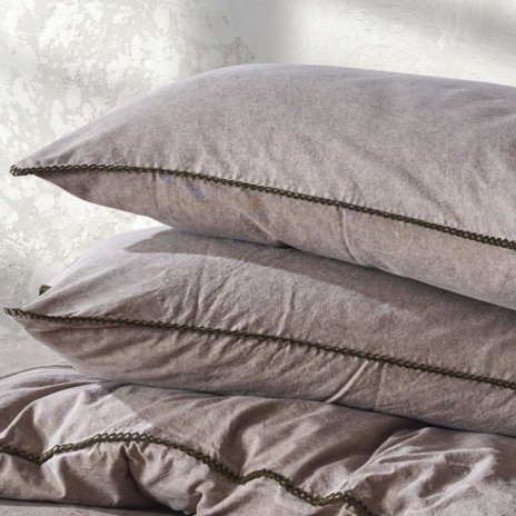 Lenjerie de pat poplin prespălat, Nazenin Home, Stone Wash Stone Gri