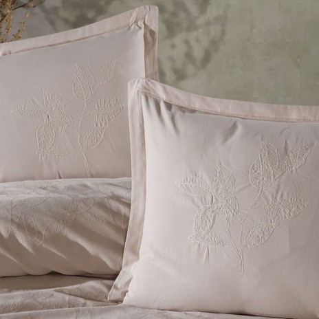 Lenjerie de pat premium jacquard cu broderie roz Clasy Home Marlet V3
