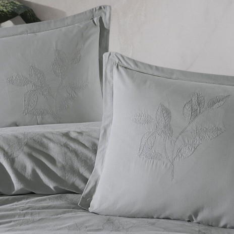 Lenjerie de pat premium jacquard cu broderie gri Clasy Home Marlet V5